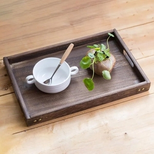 Bandeja de Servir de Madera, Plato para Comida con Asas Laterales para Té, Café, Desayuno y Uso en Hoteles y Restaurantes, Rectangular Grande - Product Image 5