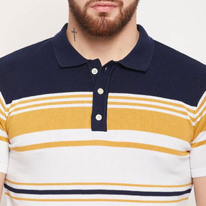 Camiseta Polo a Rayas para Hombre, Manga Corta, Algodón Tejido, Casual, Transpirable, Corte Regular - Product Image 6