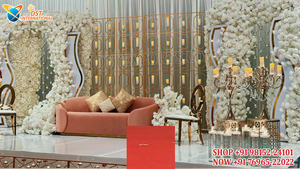 Magical Professional <b>Wedding</b> Gold Metal Lightweight Candle Wall <b>Backdrops</b> Elegant Triple Arch Candle <b>Stand</b> <b>Backdrop</b> Candlelit - Product Image 2