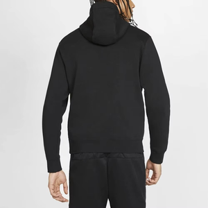 Wholesale Best Quality Men's Black Hooded Zip-Up Windproof <b>Hip</b> Hop Casual Solid Color French Terry Knitted Sweatshirt Autumn - Product Image 3