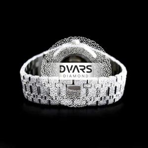 นาฬิกาข้อมือเพชรควอตซ์ประณีต 48 มม. พรีเมียม สี D VVS1 มอยส์ซาไนต์ คริสตัลแซฟไฟร์ โลหะผสม หรูหรา กันน้ำ - Product Image 4