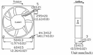 Ventilador axial tb4 con impulsor de tubo de rodamientos de bolas, motor a prueba de explosiones de 24v y 5 pulgadas - Product Image 2
