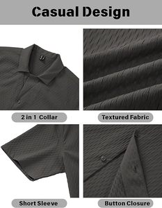เสื้อเชิ้ตผู้ชาย Aura Textured แบบติดกระดุม แขนสั้น สไตล์คิวบา น้ำหนักเบา ระบายอากาศได้ดี เหมาะสำหรับใส่ไปเที่ยวชายหาดในฤดูร้อน รุ่น 2026 Elite - Product Image 6