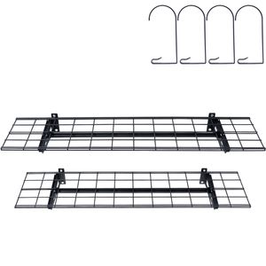 Set di 2 Scaffali da Garage Resistenti 4 x 1 Piede, Montaggio a Parete, Capacità di Carico 400 Libbre, 200 Libbre per Ripiano - Product Image 1