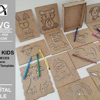 고품질 친환경 나무 동물 모형 MDF DIY 공예 키트 수제 농장 동물 장식 세트 15개 어린이 테이블탑 아트용