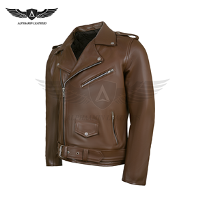 Chaqueta de Motocicleta Delgada Impermeable de Cuero Genuino Personalizable, Fabricante de Chaquetas con Parche de Chenilla Bordado Personalizado, con Cierre, para Invierno - Product Image 2