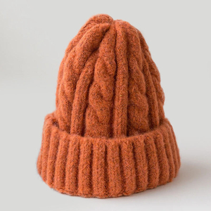 Nouveaux bonnets tricotés pour femmes, style bonnet en laine torsadée, bonnet d'automne et d'hiver pour femme, bonnet chaud pour l'hiver - Product Image 5
