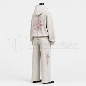 Conjunto Deportivo Personalizado para Mujer, Sudadera con Capucha y Pantalones Anchos con Estampado Gráfico, Dos Piezas, Ropa Deportiva Informal, Fabricante OEM - Product Image 4