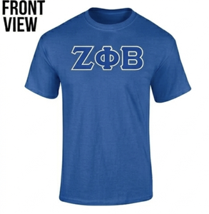 Camisetas de algodón 100% para hombre con bordado de letras en color azul Zeta Phi Beta, ropa de calle de verano, informal, lisa, de manga corta y cuello redondo - Product Image 1