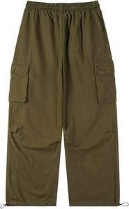 กางเกงขายาวสไตล์คาร์โก้สีเขียวมะกอกสำหรับผู้ชาย ไซส์พลัส สไตล์ลำลองแบบยุโรปอเมริกัน สีพื้น กางเกงวอร์มกีฬา - Product Image 4