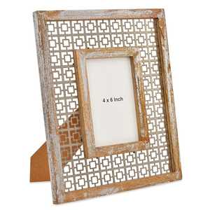 MATR BOOMIE Metal Photo <b>Frame</b> Rectangle <b>5x7</b> Inch Embossed Design Handcrafted in India Horizontal Display - Product Image 4