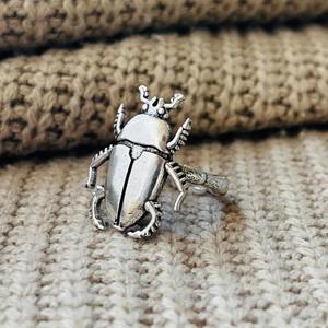 Fashionable Unique Latest Beetle Brass <b>Ring</b> <b>Chunky</b> Silver Plated Antique Insect Vintage <b>Ring</b> Gothic Punk Women Wholesale <b>ring</b> - Product Image 5