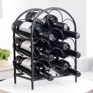 Modern Chrome Metal Wine Rack 6Bottle Countertop Holder Stackable Wine <b>Storage</b> Shelf Decorative <b>Tabletop</b> Display Stand Organizer - Product Image 4