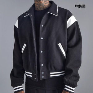 Blouson aviateur en laine pour hommes de marque tendance en gros Streetwear Letterman College avec patchs pour l'hiver - Product Image 1