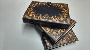 Diario de Cuero con Impresión Digital, Cuaderno de Papel de Algodón Hecho a Mano, Diario de Estilo Vintage con Cierre de Candado, Diario para Escribir - Product Image 3