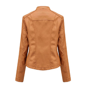 Veste de moto en similicuir pour femme, coupe ample, style minimaliste, fermeture éclair, streetwear décontracté, manteau d'automne - Product Image 2