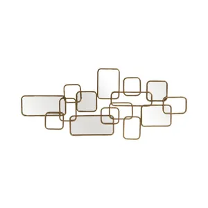 Sculpture murale géométrique moderne en métal, art abstrait, décoration pour salon, design d'intérieur - Product Image 1