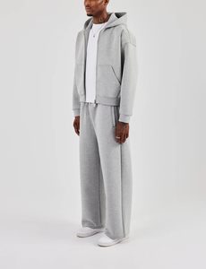 Ensemble de survêtement gris clair pour homme, qualité supérieure, personnalisé, respirant, avec capuche zippée – Collection 2025 - Product Image 6