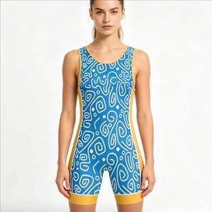 Premium <b>Women</b> Wrestling <b>Singlet</b> Printed One Piece Martial Arts High Neck Sleeveless Sports Apparel Lightweight 100% Polyester - Product Image 1