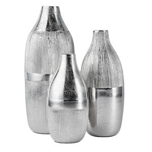 Vases décoratifs à fleurs en aluminium Vase argenté Pots à fleurs Accessoires de décoration intérieure Vase en métal de haute qualité Fournitures événementielles - Product Image 1