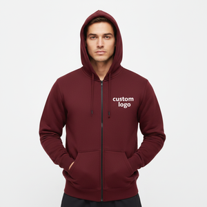 Men Street Wear Hoodie <b>Zipper</b> <b>Jacket</b> High Quality Custom Made Embroidery Patch Work 100% Cotton Sweet Oversized Hooded - Product Image 2