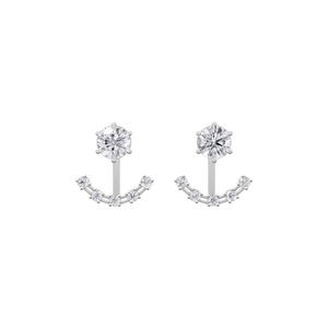 Aretes Colgantes Curvos de Oro de 9K con Diamantes Cultivados en Laboratorio con Certificación IGI de Aarinya, para Fiestas y Regalos - Product Image 5