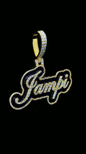 Pendentif personnalisé en émail noir VVS Moissanite dernier pendentif en émail Hip Hop glacé taille brillante 925 argent plaqué or - Product Image 4