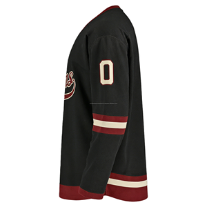 Maillot de hockey sur glace personnalisé en maille écologique blanc, col en V, manches longues, sublimé, respirant, en polyester, uniforme d'équipe pour hommes, service OEM - Product Image 6