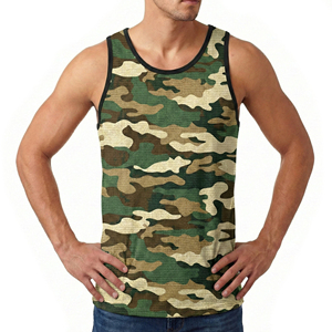 Débardeur de sport camouflage personnalisé pour homme – Haute élasticité, respirant, idéal pour la gym et l'entraînement – Vente en gros - Product Image 3
