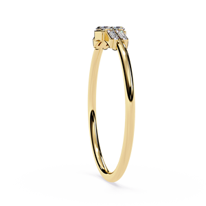 Anillo apilable de oro macizo de 14k para mujer con seis diamantes talla baguette, ideal para regalo, compromiso, aniversario o boda. - Product Image 3