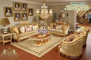 Muebles de sala de estar de aspecto clásico antiguo, conjunto de sofá de aspecto tradicional marrón para el hogar, 5 plazas - Product Image 6
