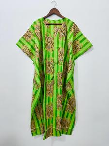 Latest Collection Kaftan Dresses Half Sleeves Comfortable Cotton From India Printed Kaftan Beach Cover <b>Up</b> Boho Kaftan Dress - Product Image 3
