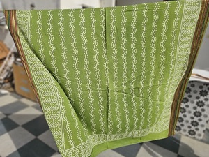 Handcrafted Block Print Cotton Sarong Pareo Scarf Floral Design Soft Lightweight Eco-Friendly Stoles for Women's - Product Image 6