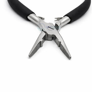Alicates de 5 pulgadas de acero inoxidable para extensiones de cabello, aguja de ganchillo de medio orificio de 3.4 mm, precisos, seguros, ligeros y reutilizables - Product Image 2