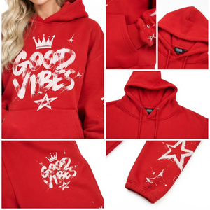 Ensemble de survêtement imprimé à épaules tombantes pour femme, style streetwear, comprenant un sweat à capuche et un pantalon de survêtement ample, en tissu épais - Product Image 6