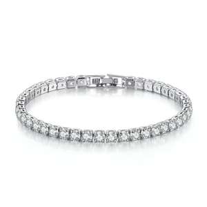 Pulsera de Moissanita Tipo Tenis de Plata Hecha a Mano, Brillante, Corte Redondo, Joyería Fina para Novia, Boda, Regalo, Venta al por Mayor - Product Image 3