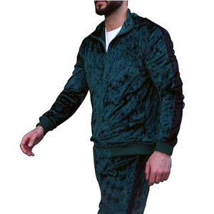 Ensemble de survêtement en velours pour homme, 2 pièces, veste zippée intégrale et pantalon, tenue de jogging en velours - Product Image 3