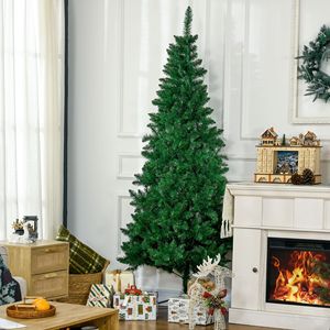 Auto Open 7 <b>Artificial</b> Half Christmas <b>Trees</b> with Steel Base for Indoor Xmas Decor - Product Image 2