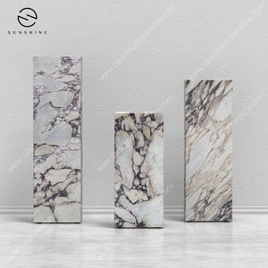 Pedestales de Mármol Rectangulares Sunshine, Soportes Decorativos de Piedra Hechos a Mano, Decoración Minimalista para el Hogar, 3 Piezas, Montaje en Suelo - Product Image 6