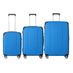 Set di Valigie Rigide in ABS Blu Scuro Leggero a 3 Pezzi (20\", 24\", 26\"); Ruote Girevoli, Serratura TSA, Manici Telescopici Regolabili - Product Image 1