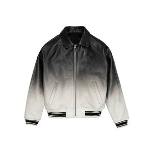 Blouson Bomber Homme 2026 en Cuir Véritable à Capuche et Col Montant, Motif Lettres, Style Urbain, Veste d'extérieur, Vente en Gros OEM - Product Image 2