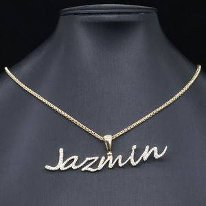 Elegant Jazmin Script Necklace Moissanite Diamond Custom Name Pendant For Jewelry Retailers And Online Sellers - Product Image 1