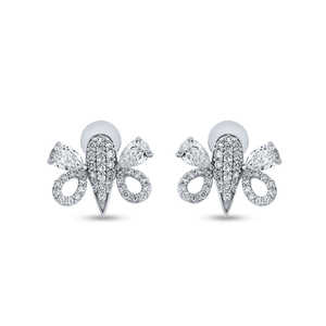 Boucles d'oreilles fines en diamant papillon - Product Image 5