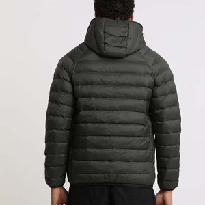 Chaqueta Acolchada con Capucha para Hombre, Invierno, Manga Larga, Cierre de Cremallera, Color Sólido, Corte Regular, Relleno de Poliéster - Product Image 4