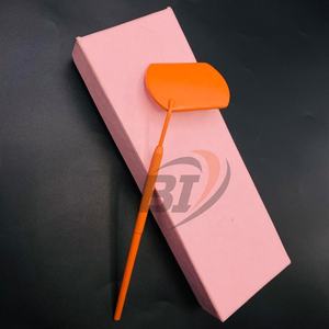 อุปกรณ์ต่อขนตาสแตนเลสแบบยั่งยืนอุปกรณ์แต่งขนตาส่วนบุคคลกระจกขนตาสี่เหลี่ยมสีส้มพร้อมโลโก้สลักตามสั่ง - Product Image 5