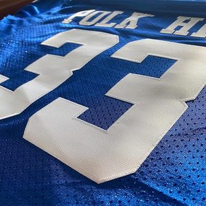 Camiseta de Fútbol Americano Polk High 33 Bundy Azul y Blanca Personalizada para Hombre, Tipo de Tela 100% Poliéster - Product Image 6