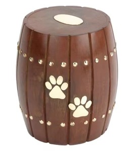 Wooden Pet Cremation Urn Paw Print Design Brown Wood Ashes Urn <b>Memorial</b> <b>Keepsake</b> Funeral Urn for Dog Cat Burial Container - Product Image 3