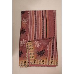 Tissu imprimé en soie poly indienne vintage pour la confection de robes, matériel de couture, textile artisanal - Product Image 2