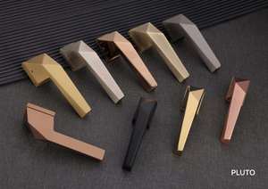 Ensemble de poignées de porte intérieures en alliage d'aluminium robuste, durable, minimaliste, pour la sécurité résidentielle et de bureau - Product Image 3