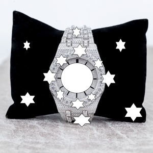 Reloj de Lujo Redondo con Incrustaciones de Diamantes de Imitación, Estilo Hip Hop, Movimiento Automático, Esfera de Cristal, Acero Inoxidable, para Unisex - Product Image 3